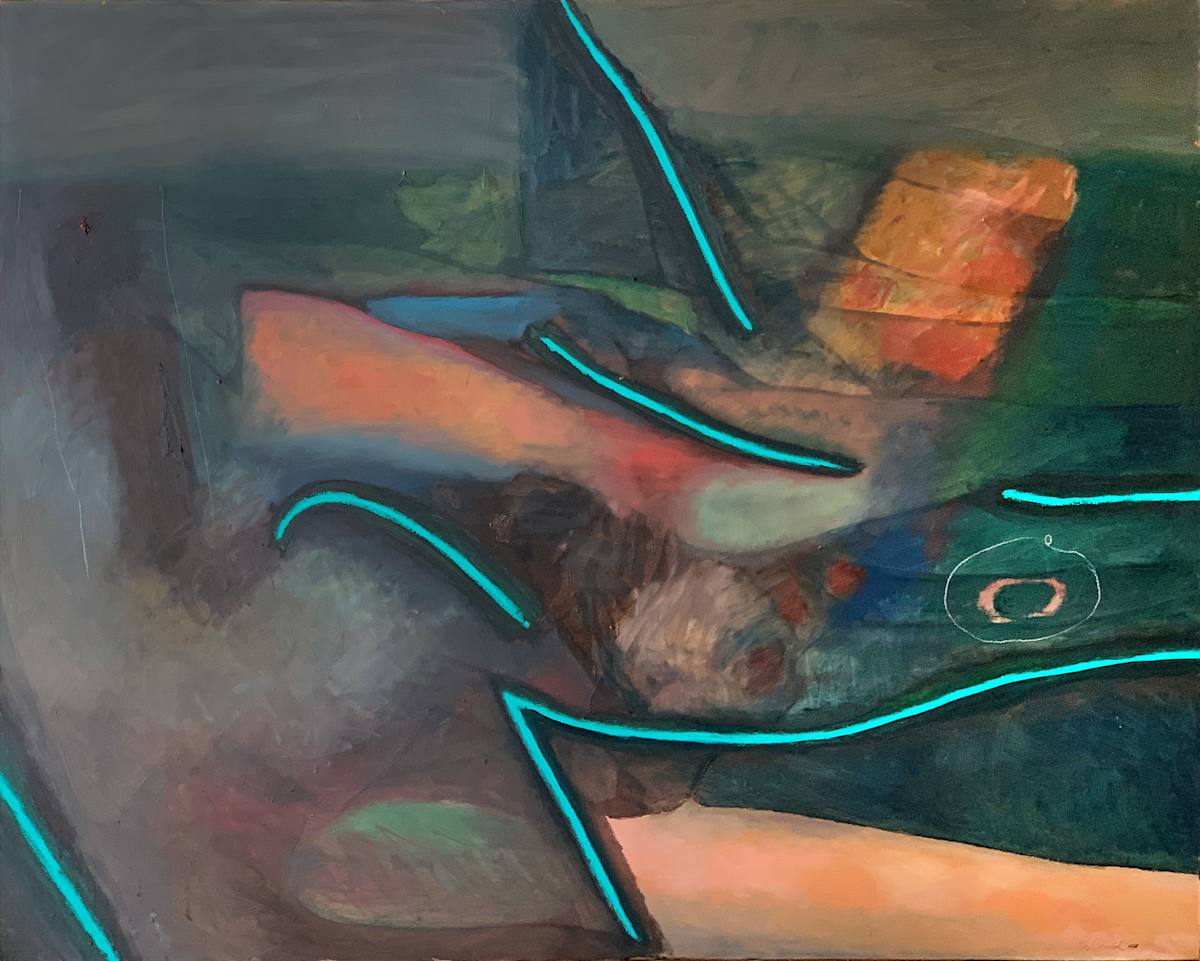1994 "Body Central" Abstract Painting on Canvas William Shields Acclaimed Illustrator by Bill Shields, Image 2.