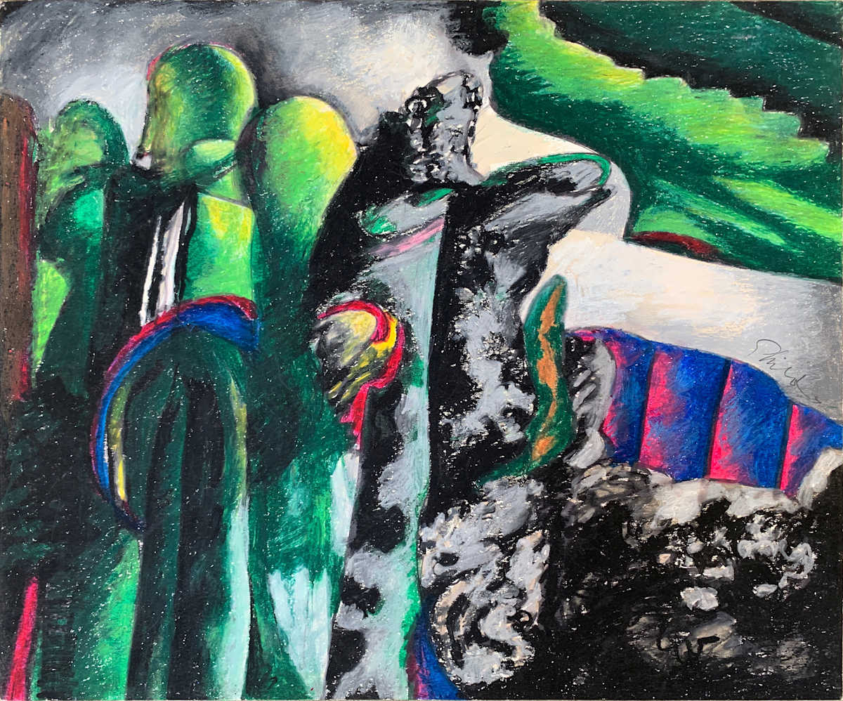 1989 "Rats" Pastel Abstract Drawing Acclaimed Illustrator Bill Shields by Bill Shields, Image 2.