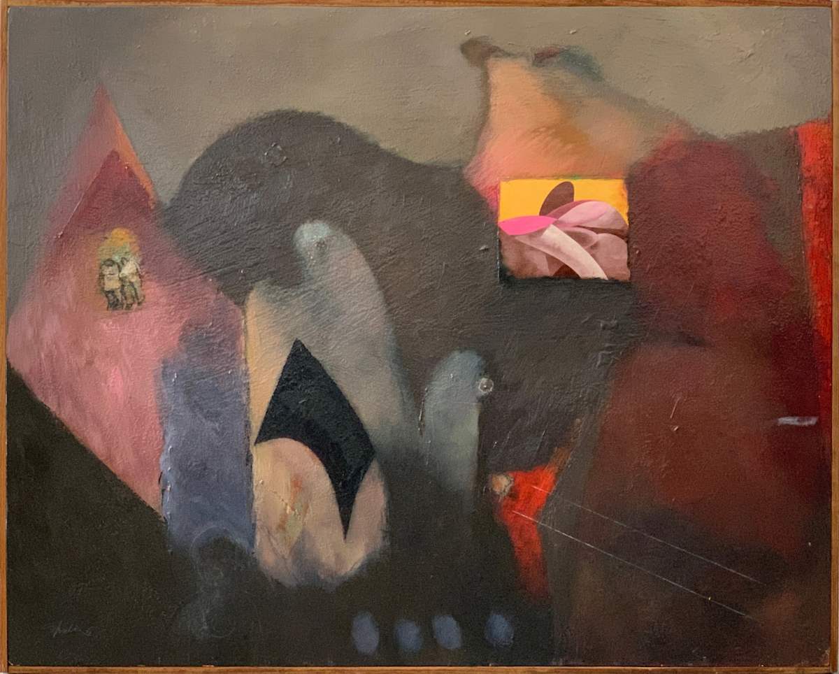 1996 "The Odd Couple" Mixed Media Collage on Panel William Shields Acclaimed Illustrator by Bill Shields, Image 2.