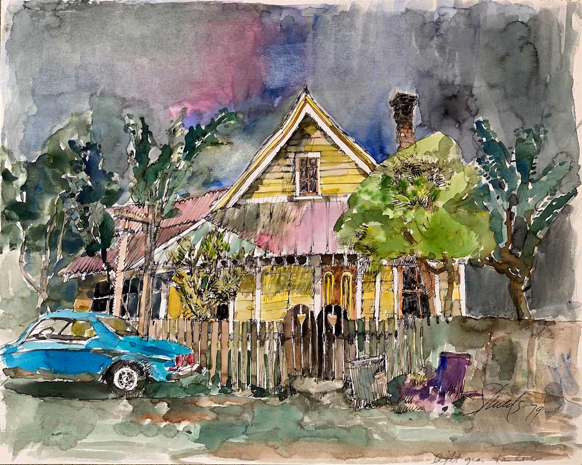 1979 "Truckee, California II" Landscape Painting Acclaimed Illustrator Bill Shields by Bill Shields 