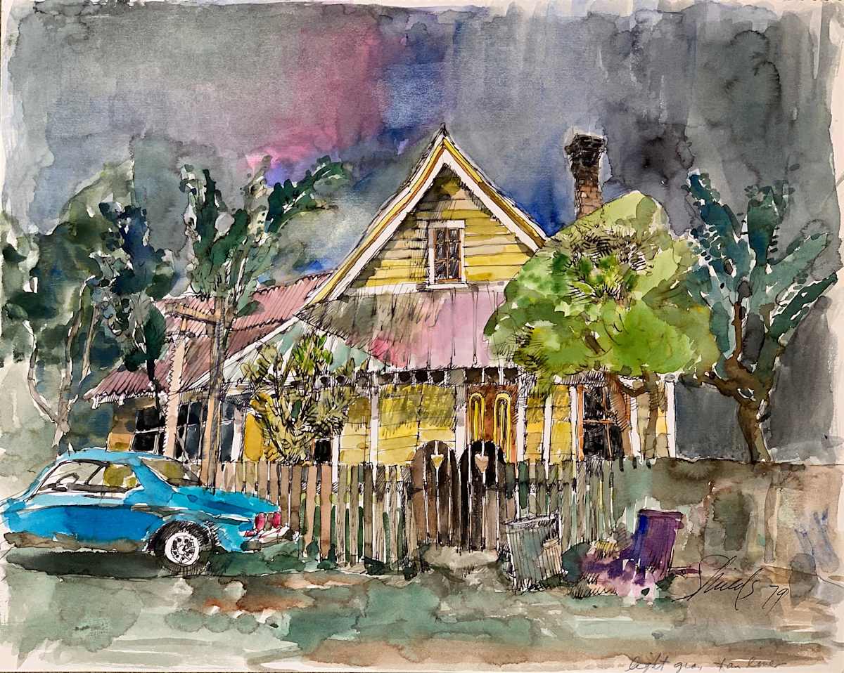 1979 "Truckee, California II" Landscape Painting Acclaimed Illustrator Bill Shields by Bill Shields, Image 2.