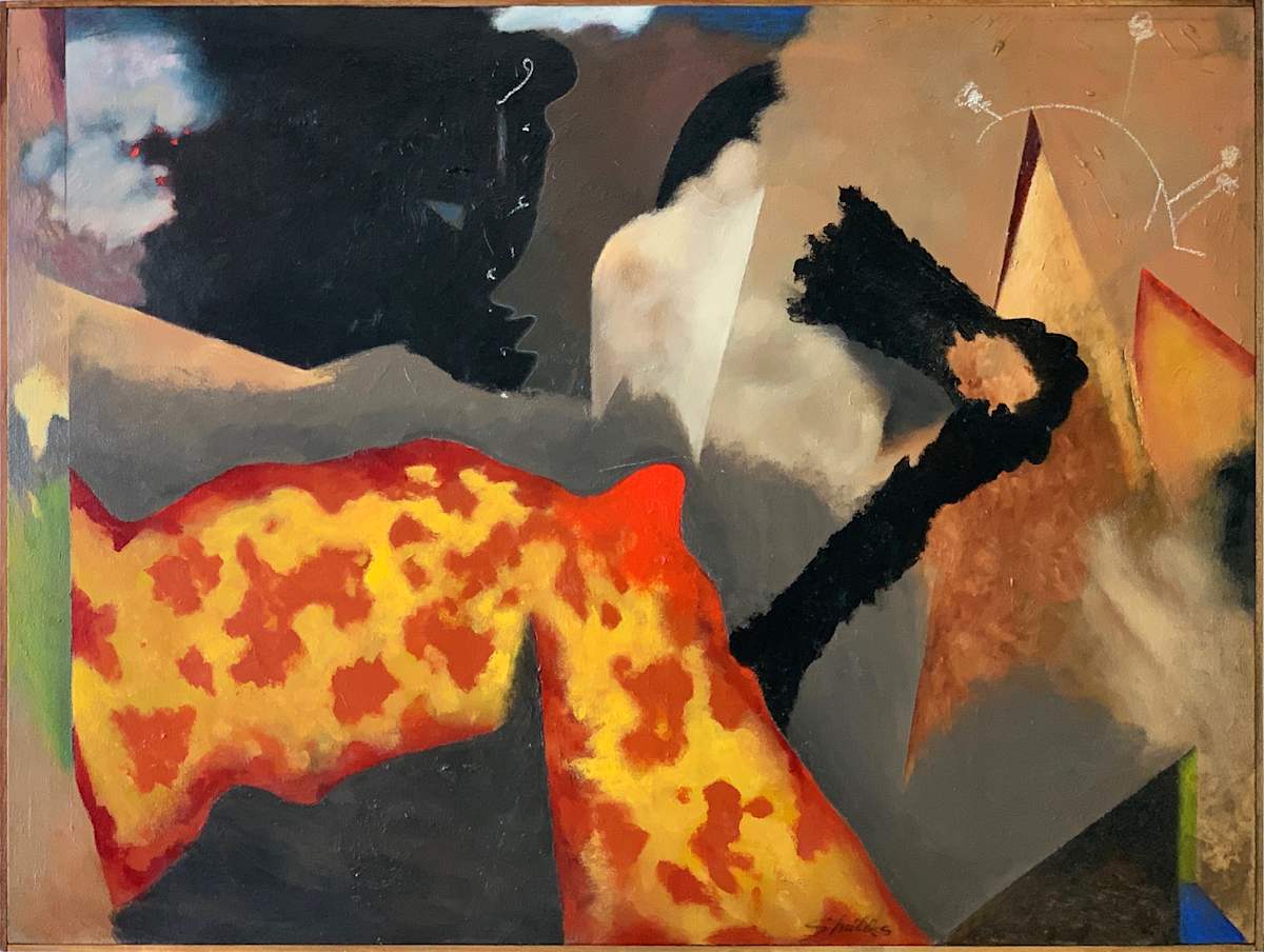 1994 "Red Rover" Abstract Painting on Canvas William Shields Acclaimed Illustrator by Bill Shields 