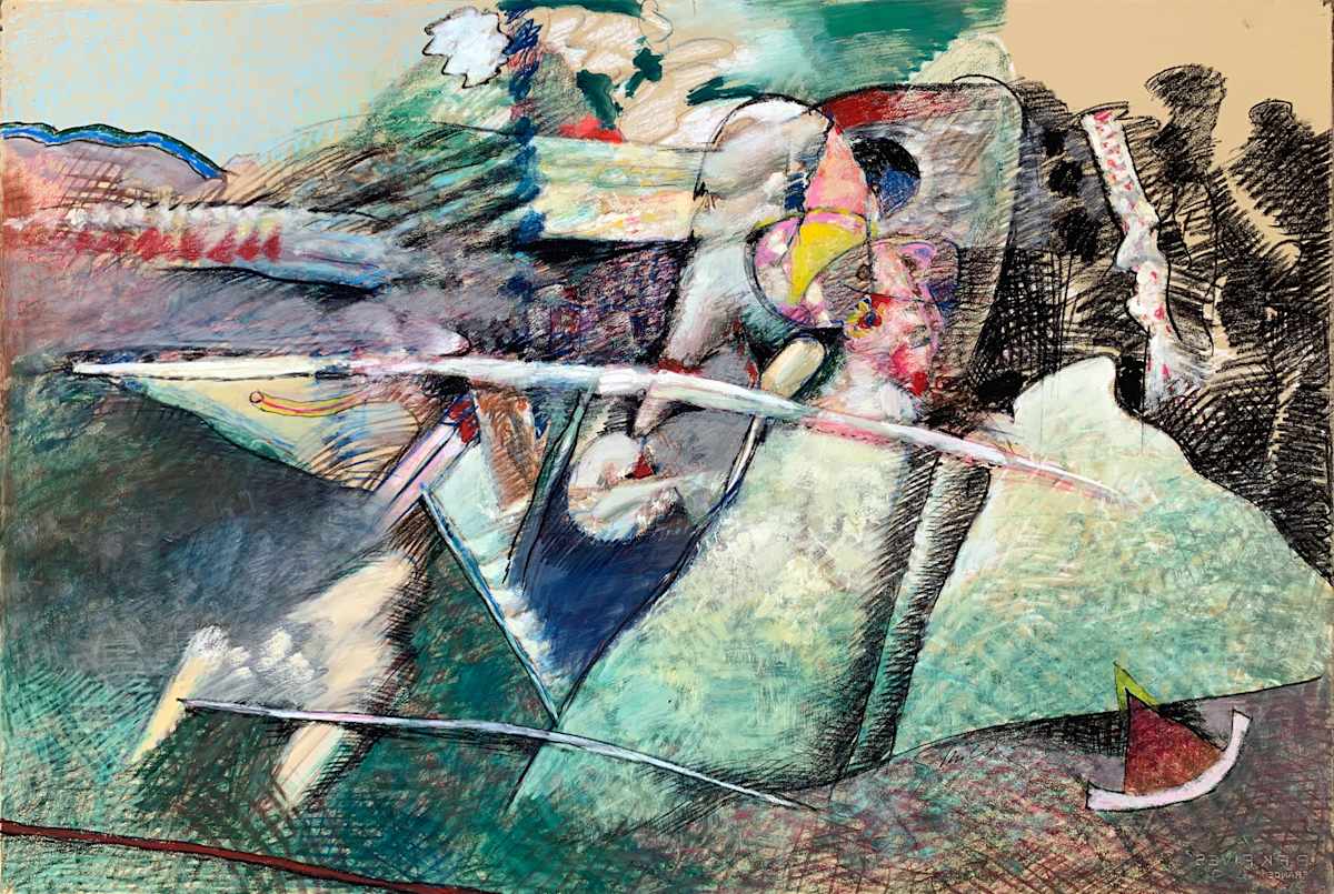 1990 "If Only" Abstract Drawing Acclaimed Illustrator Bill Shields by Bill Shields, Image 2.