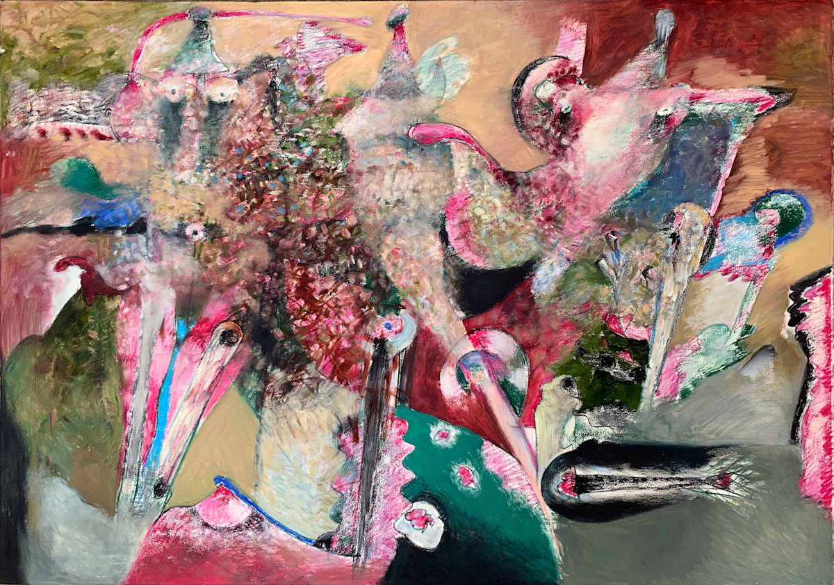 1991 "Je T'aime" Abstract Painting Acclaimed Illustrator Bill Shields by Bill Shields, Image 2.