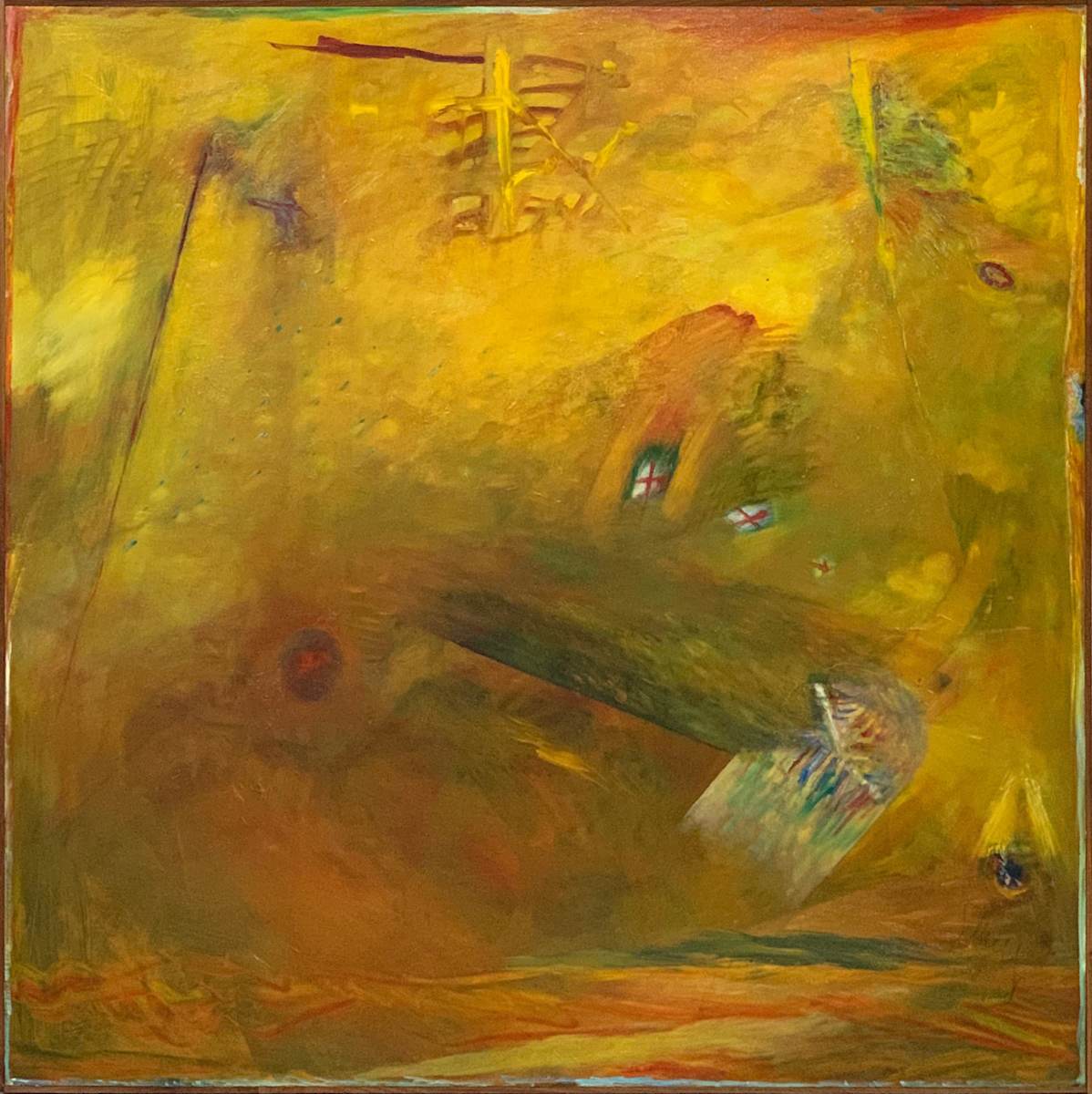 1990 "Western Illusions" Abstract Painting on Canvas William Shields Acclaimed Illustrator by Bill Shields, Image 2.