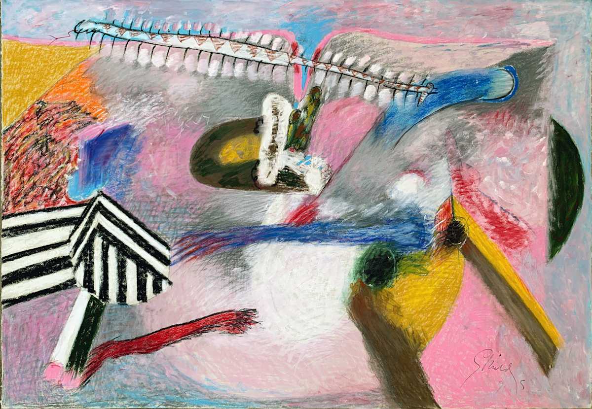 1991 "Raptured Away" Abstract Painting Acclaimed Illustrator Bill Shields by Bill Shields, Image 2.