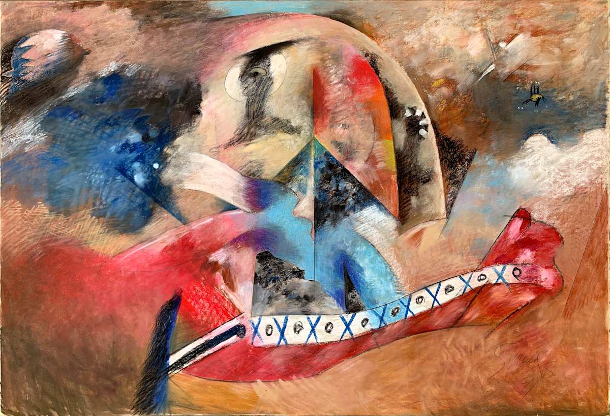 1991 "Intersection" Abstract Painting Acclaimed Illustrator Bill Shields by Bill Shields, Image 2.