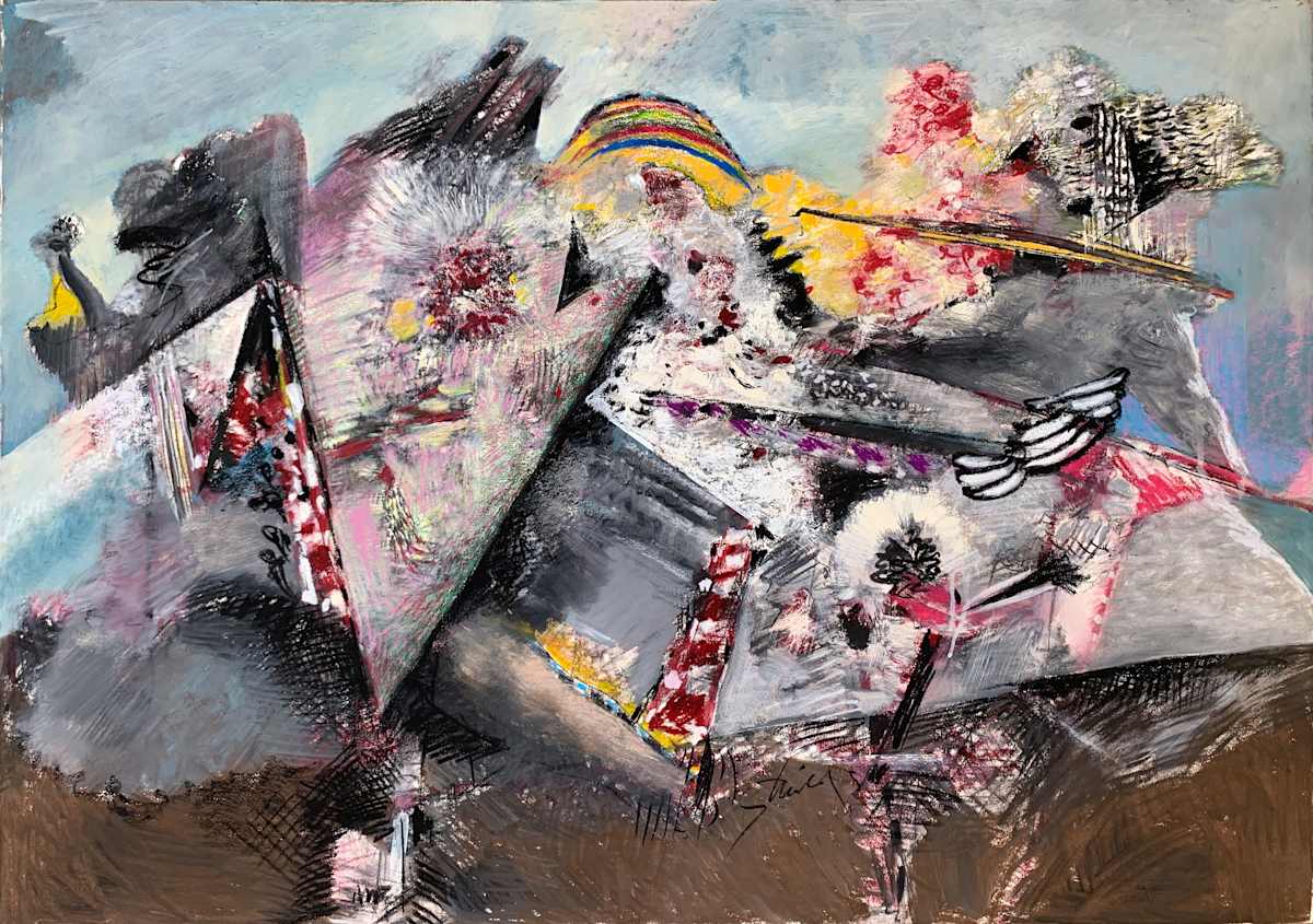 1987 "Equinox II" Abstract Expressionist Painting Acclaimed Illustrator Bill Shields by Bill Shields 