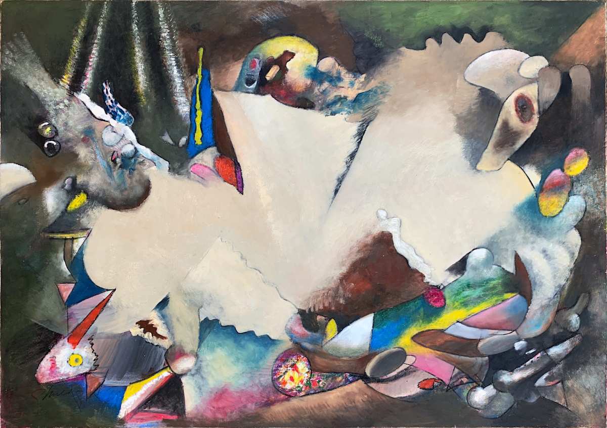 1996 "Early Monday" Abstract Painting Acclaimed Illustrator Bill Shields by Bill Shields, Image 2.