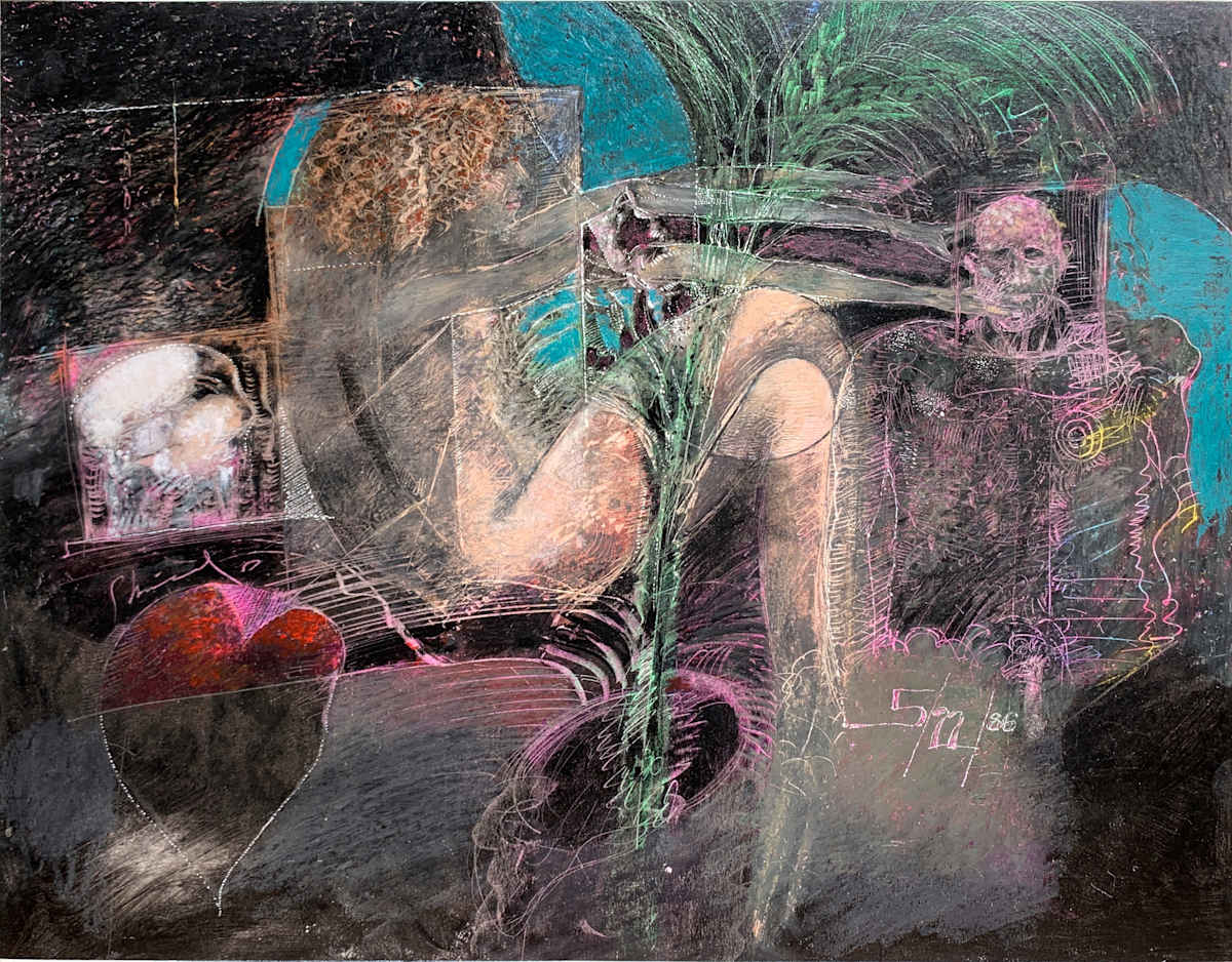 1986 "May 11th" Abstract Drawing Acclaimed Illustrator Bill Shields by Bill Shields 