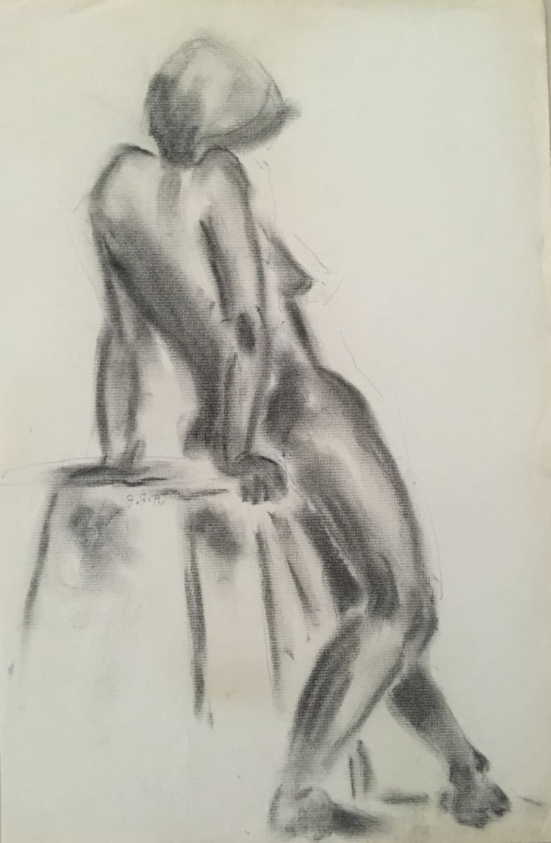 Woman Leaning on Stool by Frank J Bette, Image 1.