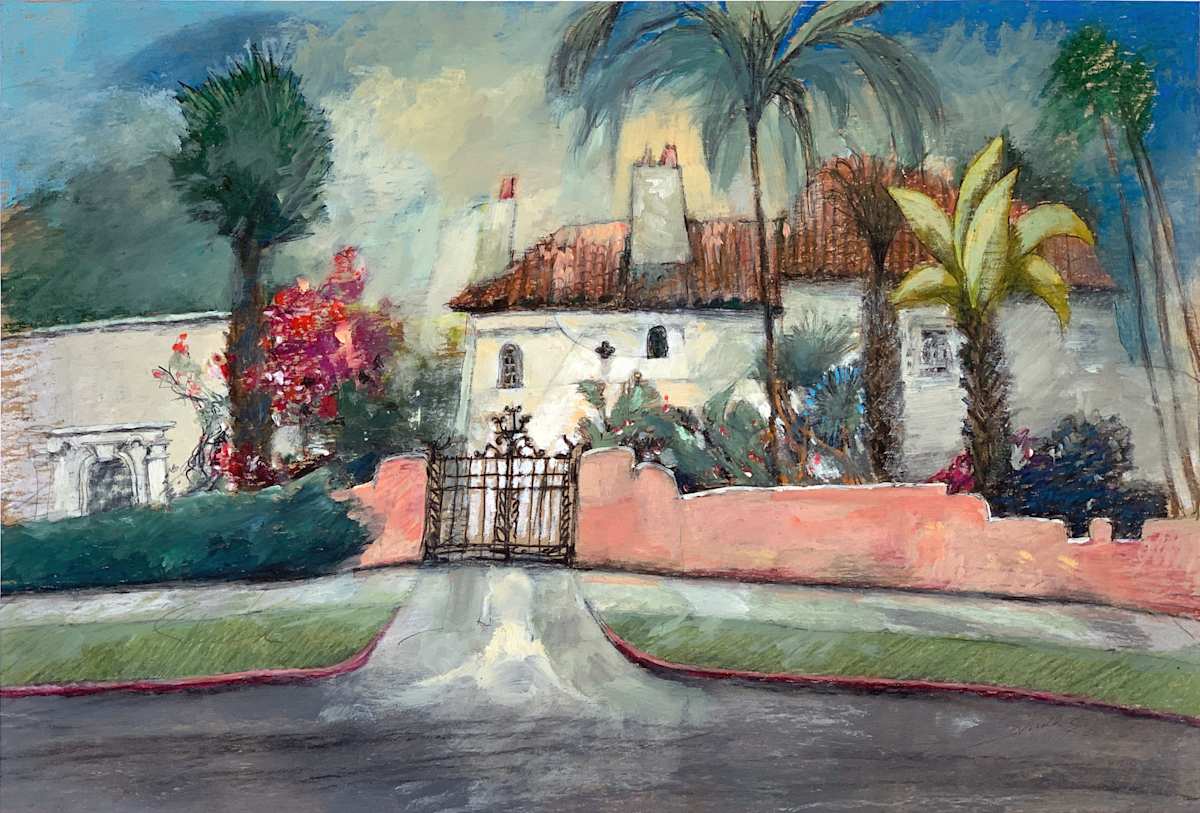 1989 "Santa Barbara" Landscape Painting Acclaimed Illustrator Bill Shields by Bill Shields, Image 1.