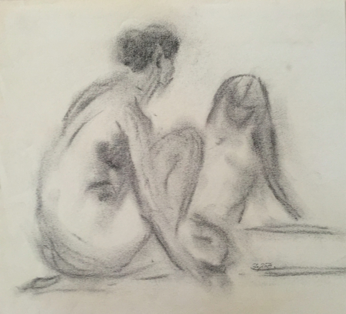Two Women Seated by Frank J Bette 
