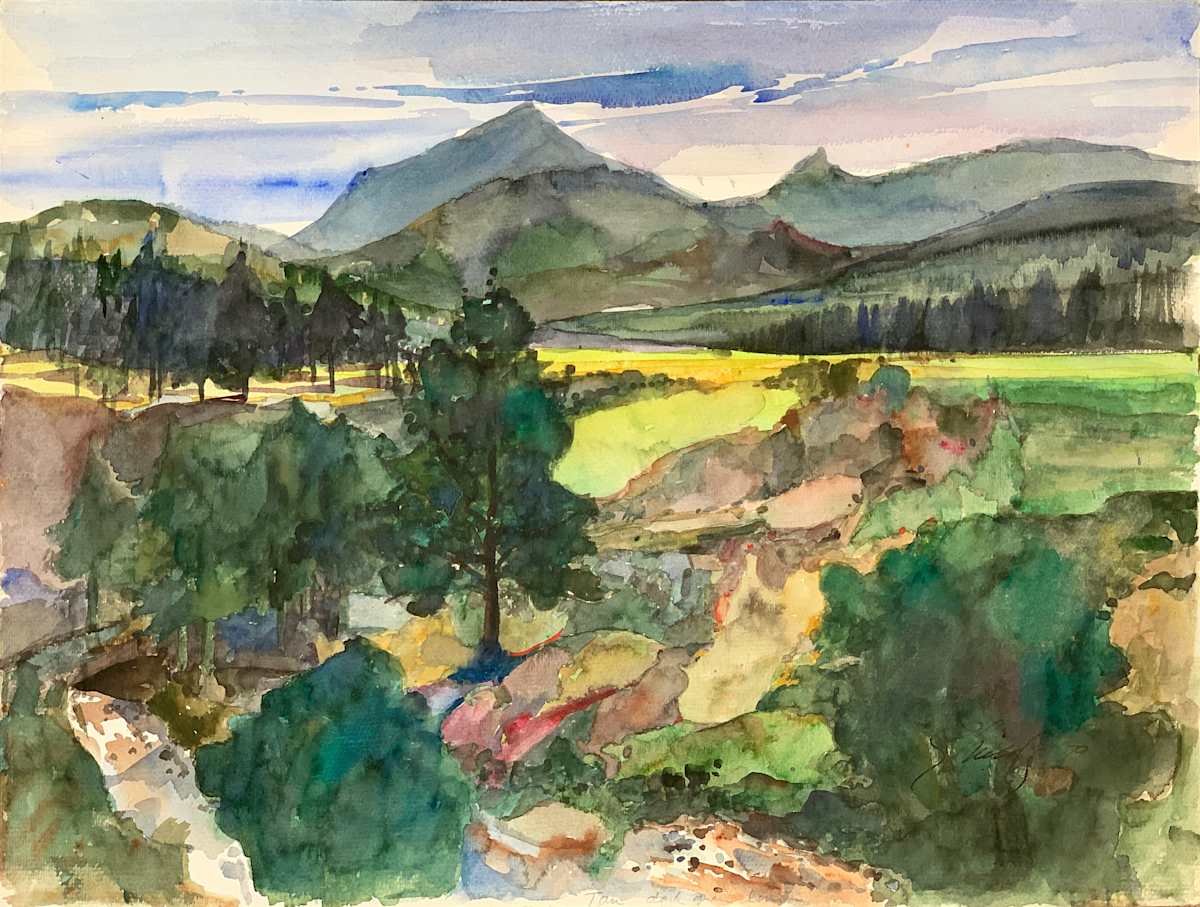 1979 "Northern California" Landscape Watercolor Painting Acclaimed Illustrator Bill Shields by Bill Shields, Image 2.