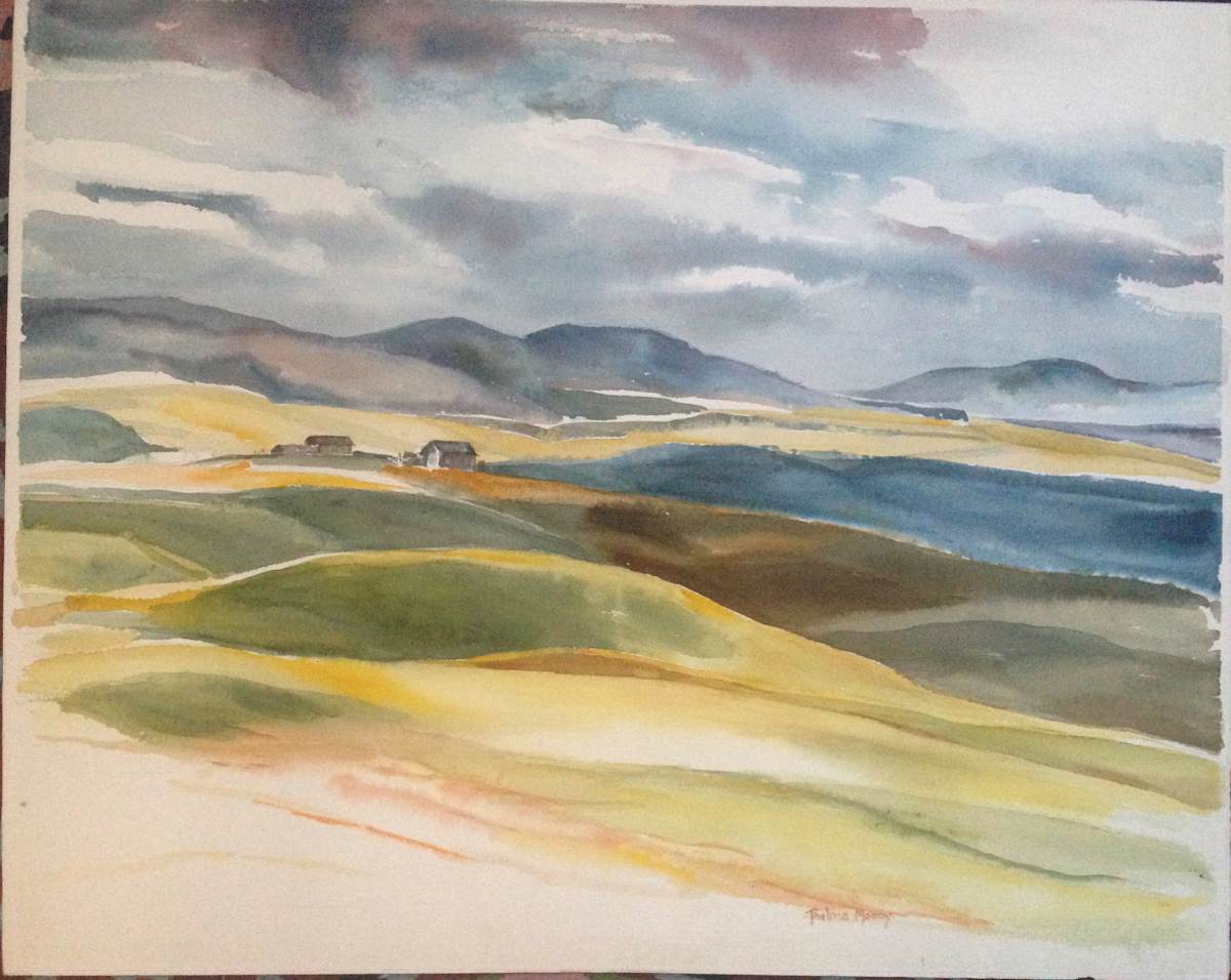 Countryside Watercolor by Thelma Corbin Moody, Image 1.