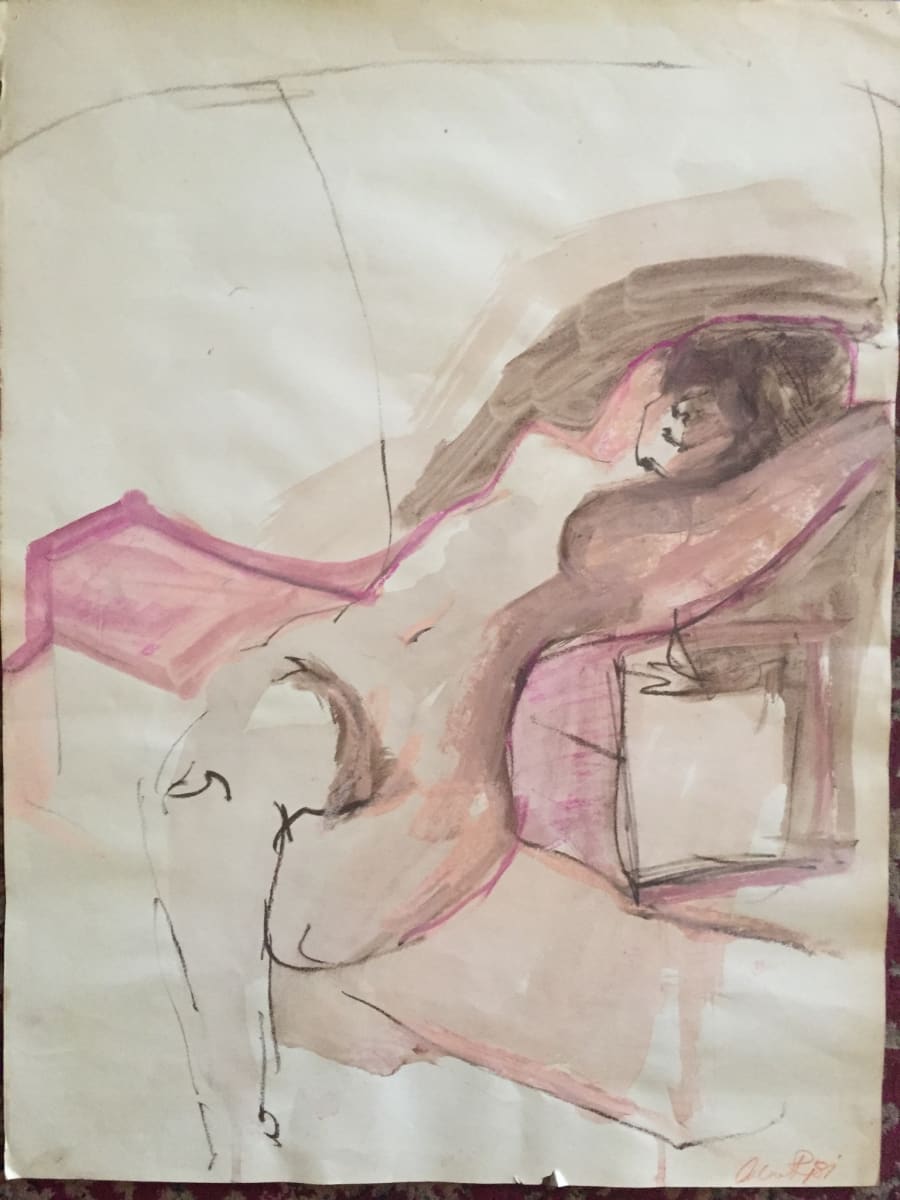 Pink Female Nude 1 by Arlene Risi Streich 