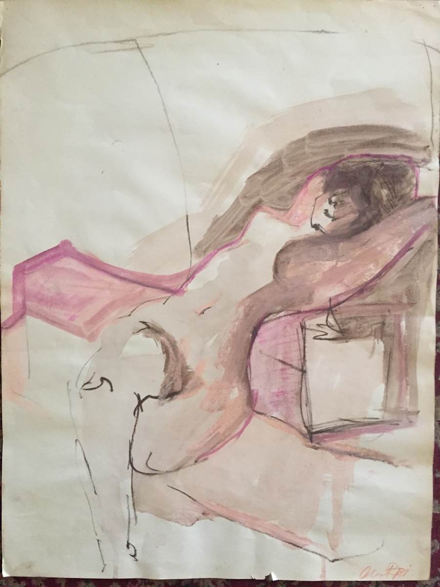 Pink Female Nude 1 by Arlene Risi Streich, Image 3.