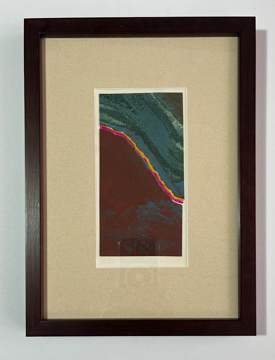 1960s Teal, Pink, Yellow Collage Intaglio Etching NY Artist Myril Adler by Myril Adler, Image 6.