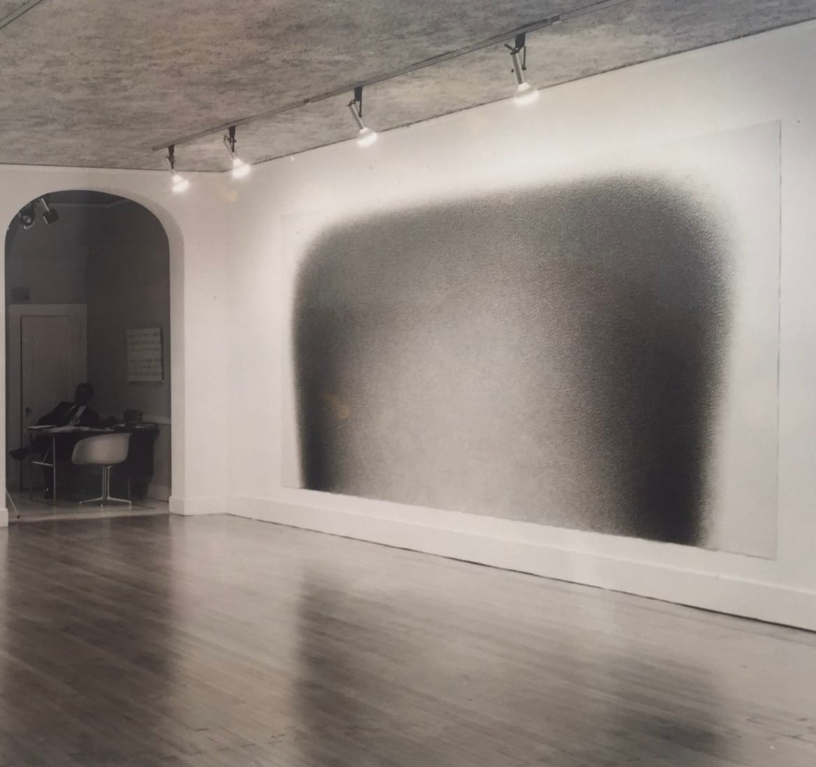 "Re-Entry" Charcoal Cross-Hatch Drawing on Canvas 1970s Jack Scott by Jack Scott, Image 1.