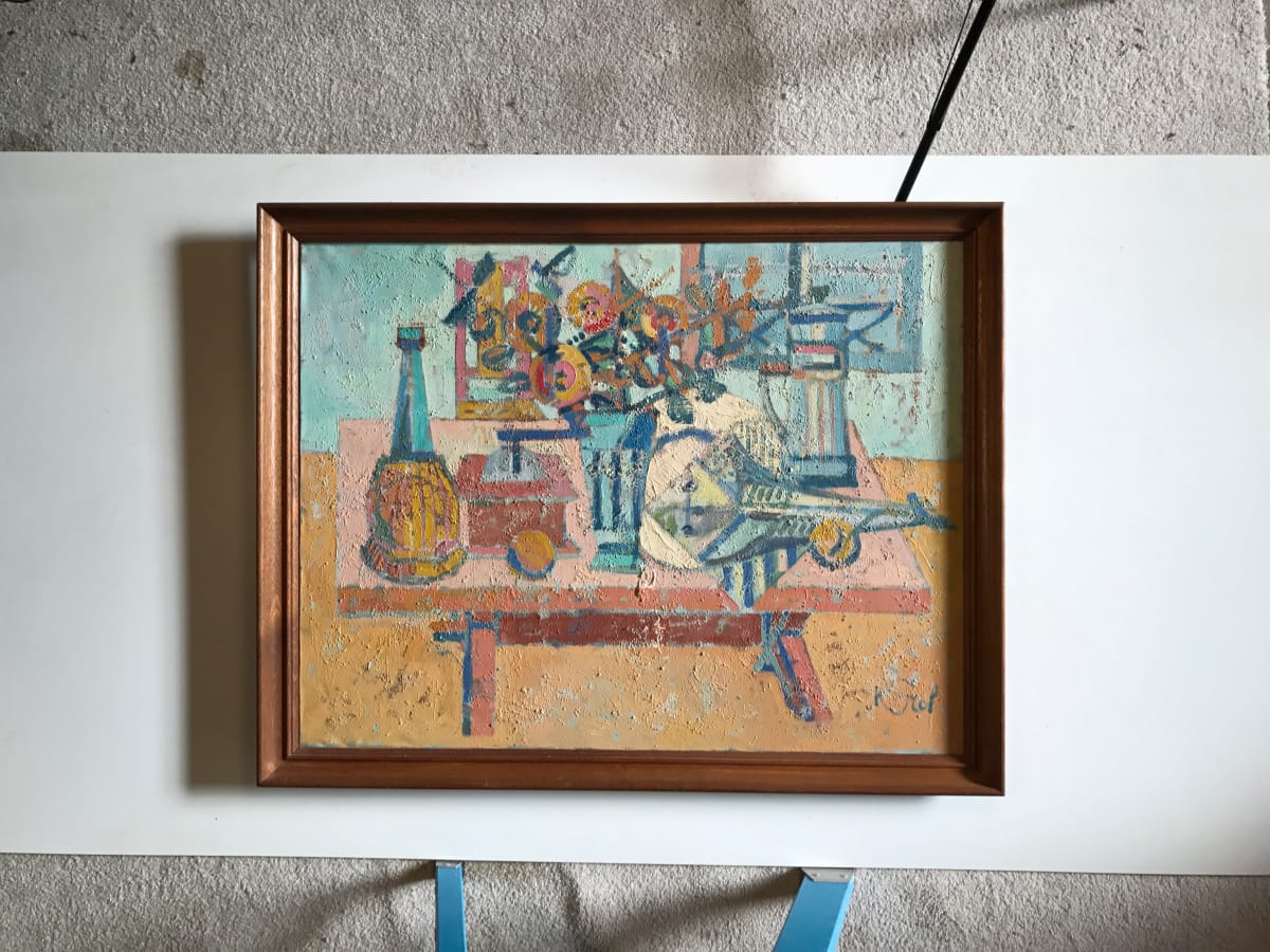 Table Still Life with Fish by Abraham Krol 