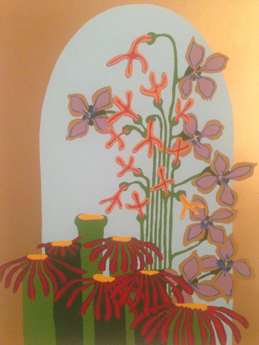 Floral Seventies Silkscreen by Pat Helmuth, Image 2.