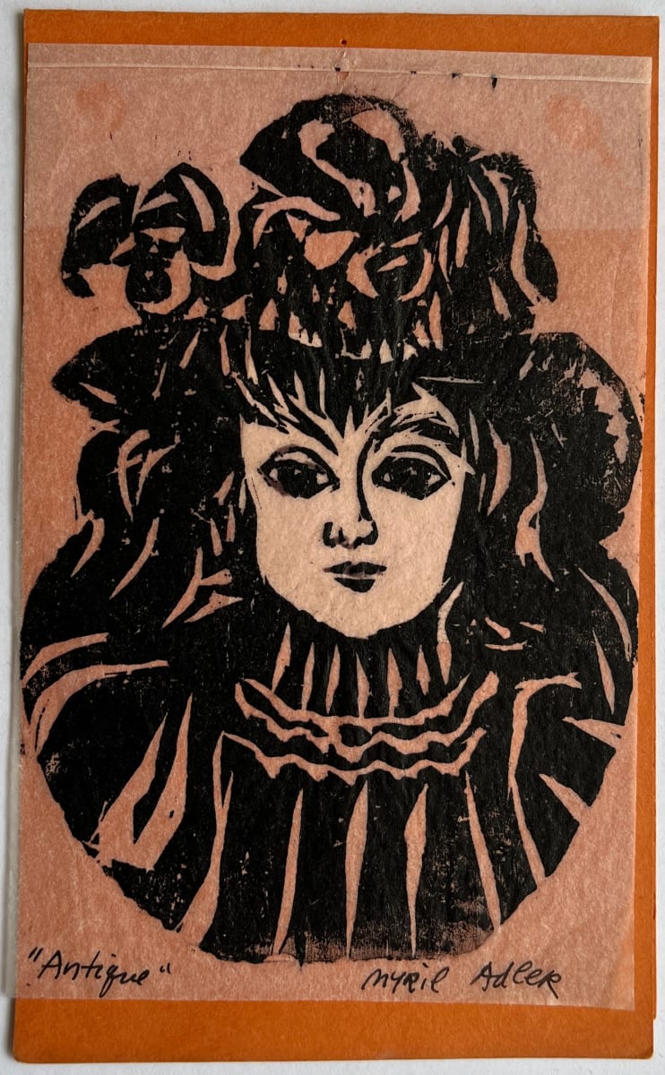 1960s "Antique" Woodcut Portrait NY Artist Myril Adler by Myril Adler, Image 10.