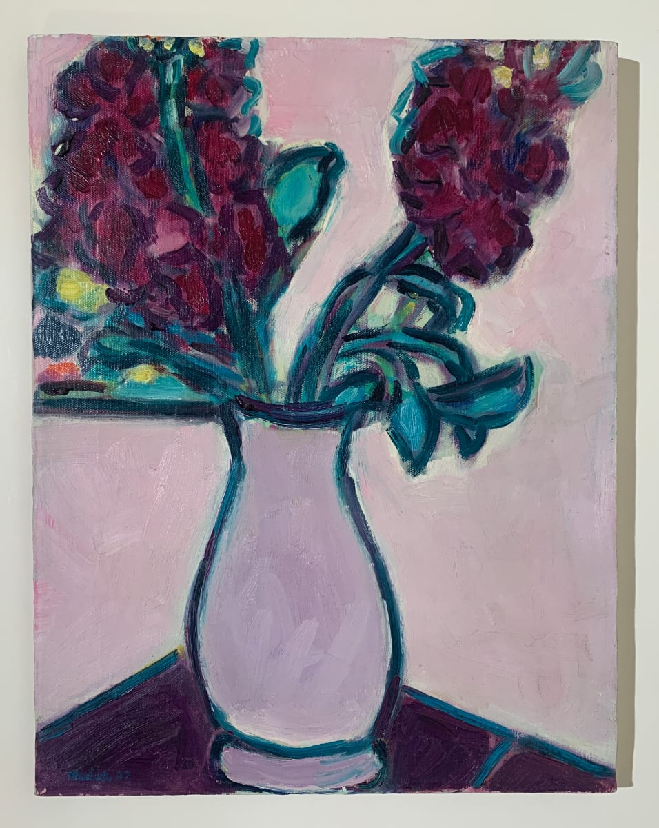 "Purple Floral Still Life" by Madia 