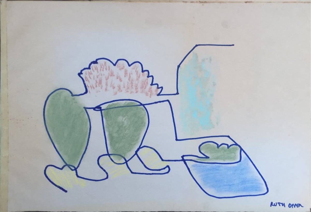 Abstract Expressionism Countour Drawing 3 1950s by Jerry & Ruth Opper Estate, Image 1.