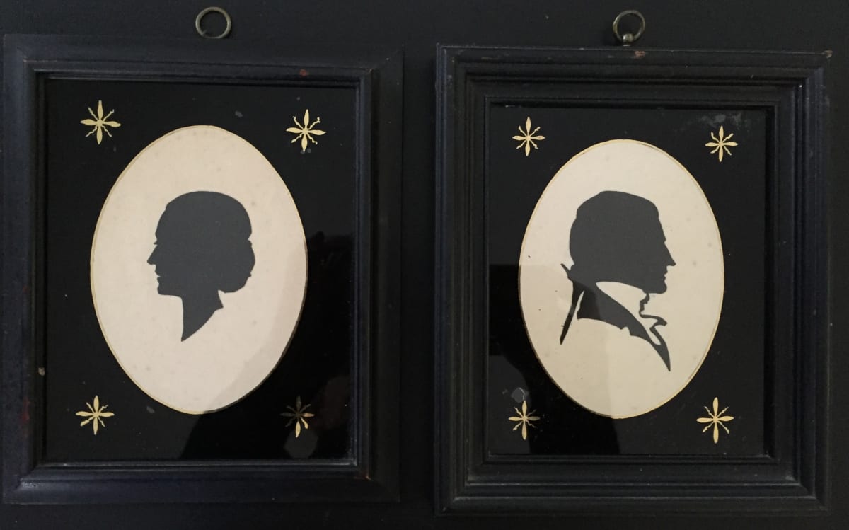 Pair of 19th Century Paper Cut Portrait Silhouettes 