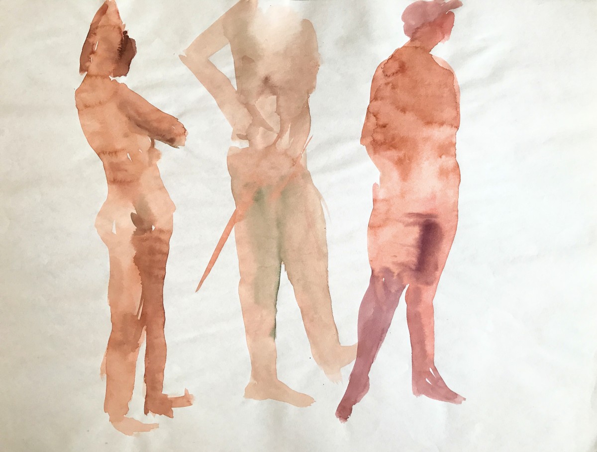 3 Nudes (one with no head) by Thelma Corbin Moody 