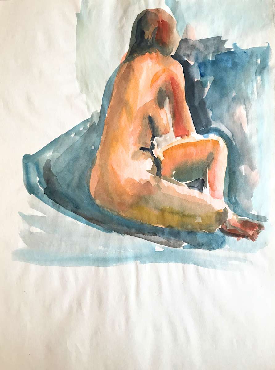 Blue Wall Nude by Thelma Corbin Moody, Image 1.