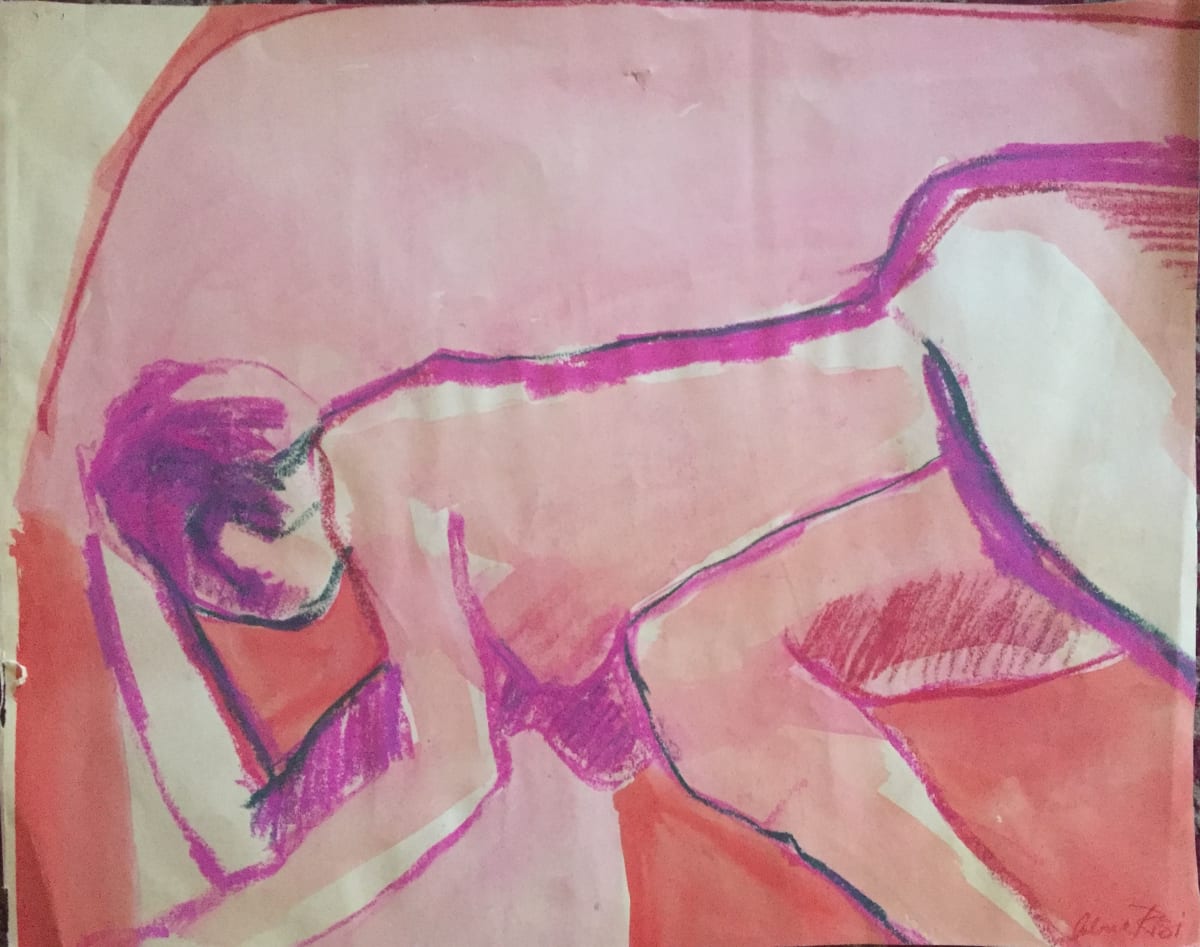 Female Nude in Pinks 2 by Arlene Risi Streich 