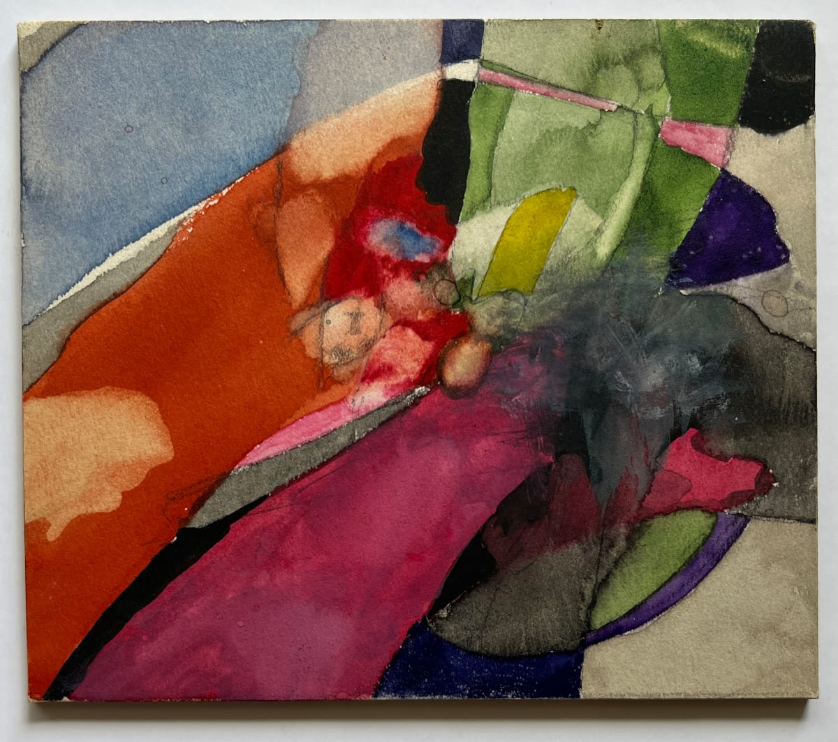 Micro Gouache and Pencil Abstract Painting by Bill Shields, Image 4.