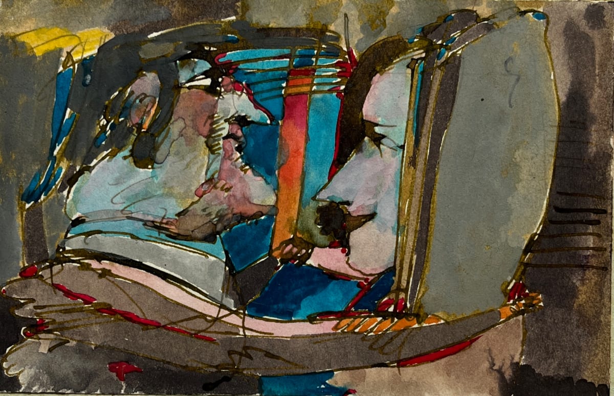 "Portrait of a Couple" 1990s Painting by Bill Shields, Image 9.