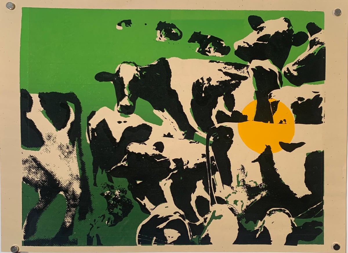 "Pop Art Cows" 1970s Original Silkscreen by Unknown, Image 1.