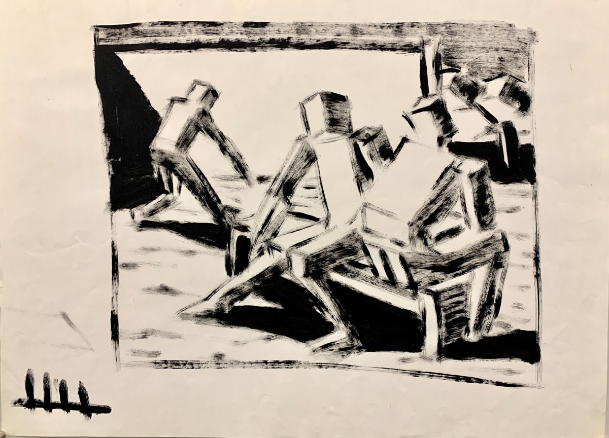 "Cubed Figures on Bench" by Donald  Stacy, Image 3.