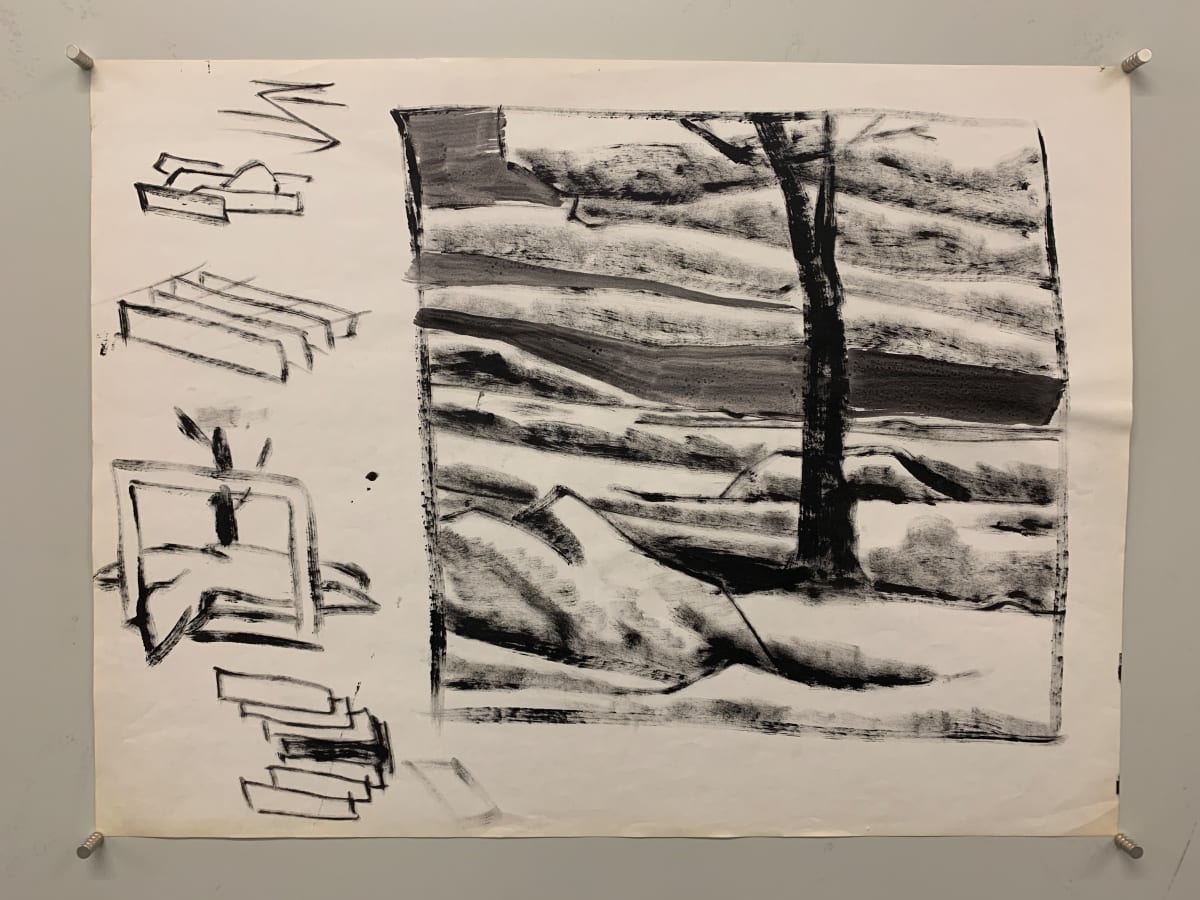 "Landscape with Boulder" by Donald  Stacy 