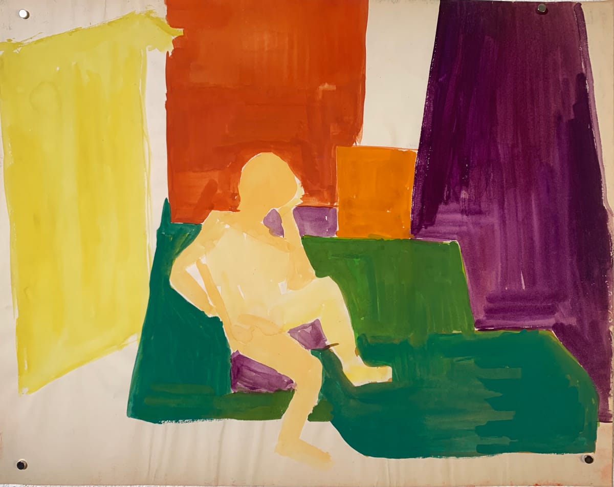 "Yellow Figure on Green" by Donald  Stacy, Image 1.