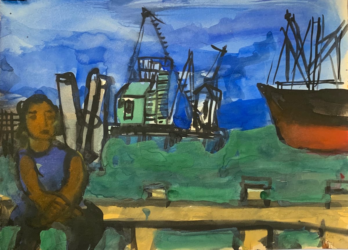 "Woman at the Docks" by Edith  Isaac-Rose, Image 1.