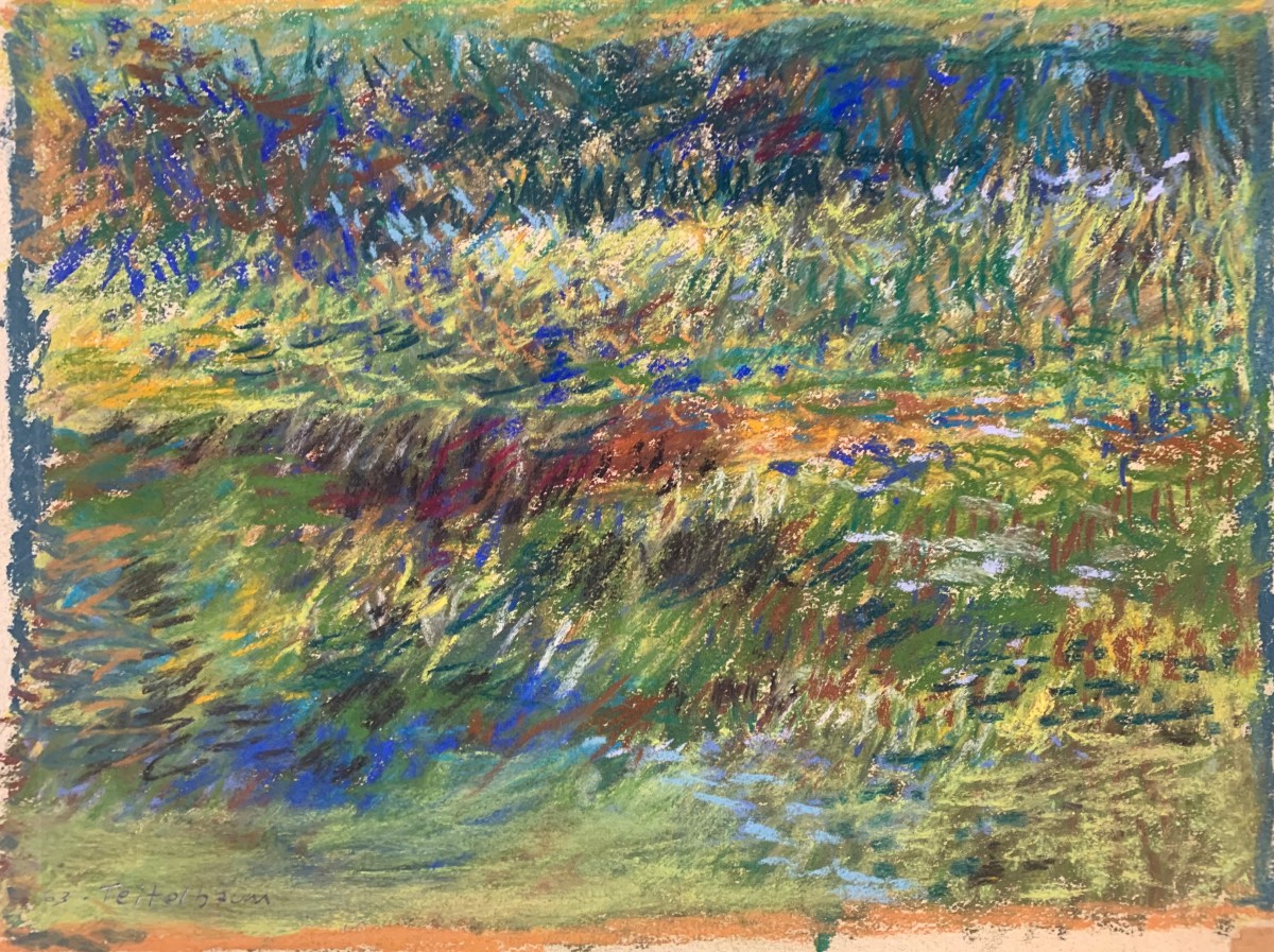 "Pastel Landscape Pond" by Edith  Isaac-Rose 
