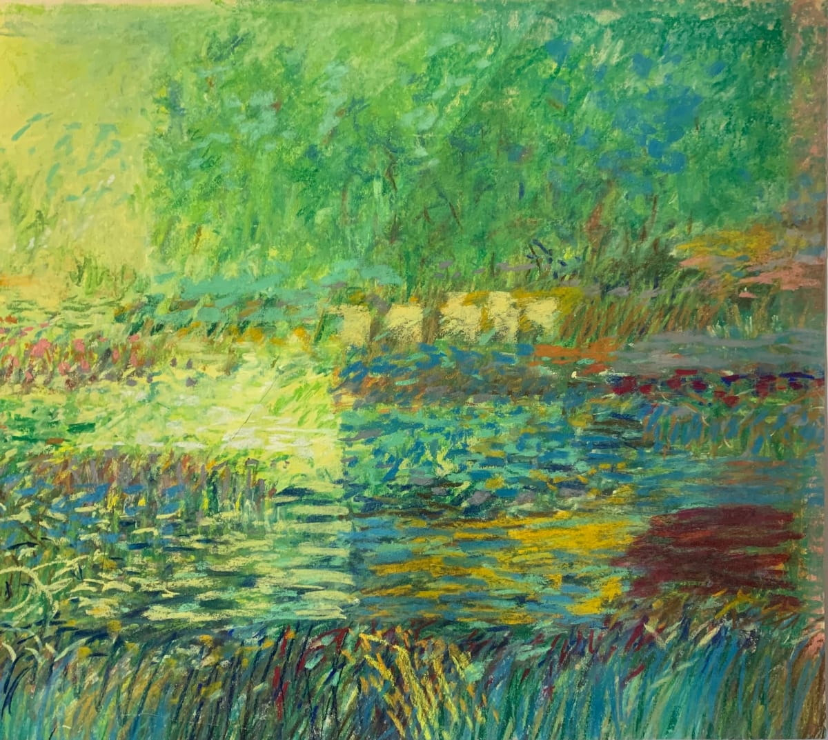 "Pastel Cubist Landscape " by Edith  Isaac-Rose, Image 1.