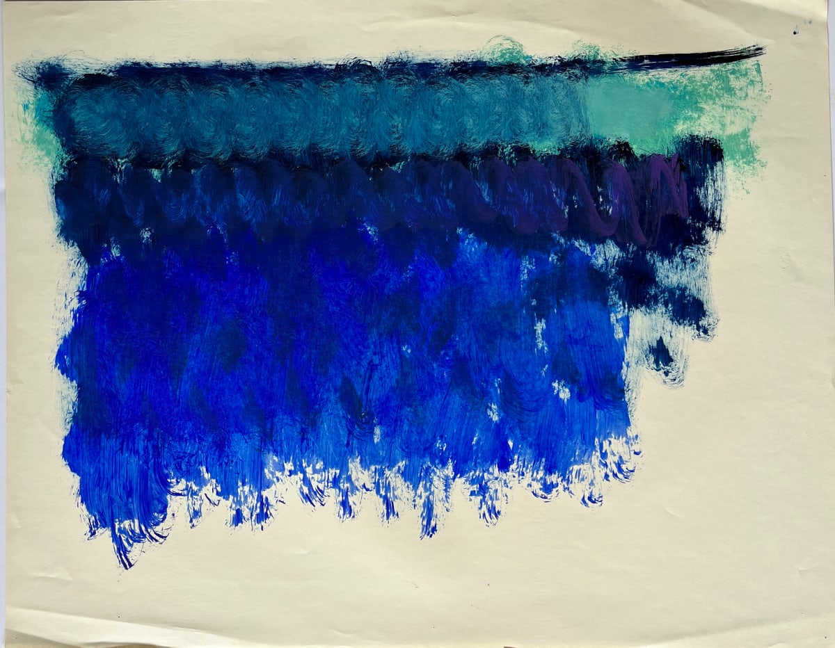 "Mint Green and Blue Abstract" by Elaine Kaufman Feiner, Image 1.