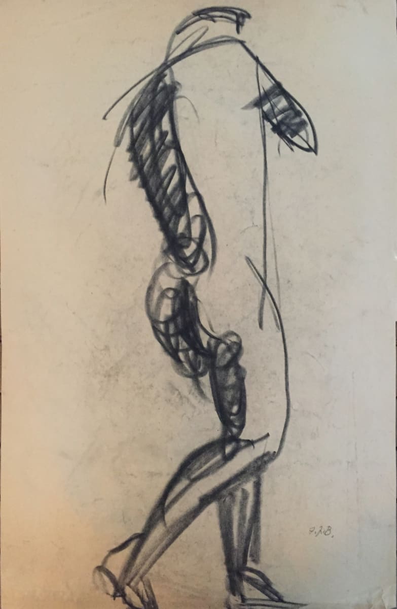 Charcoal Nude Drawing by Frank J Bette 