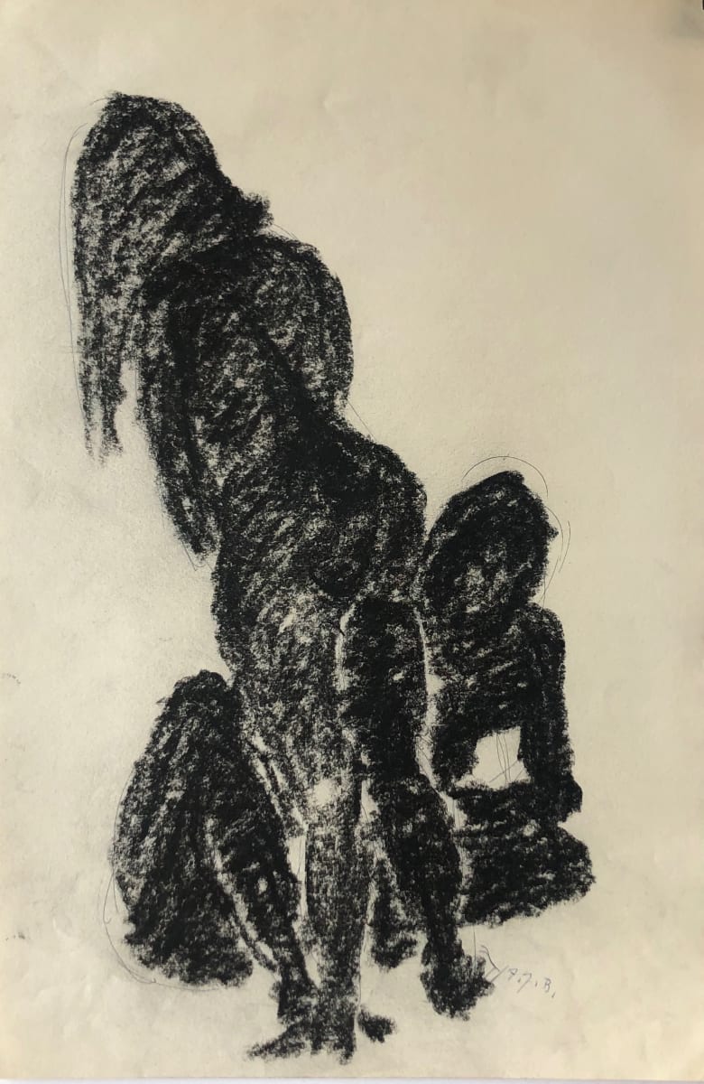 Charcoal Couple Silhouette by Frank J Bette, Image 1.