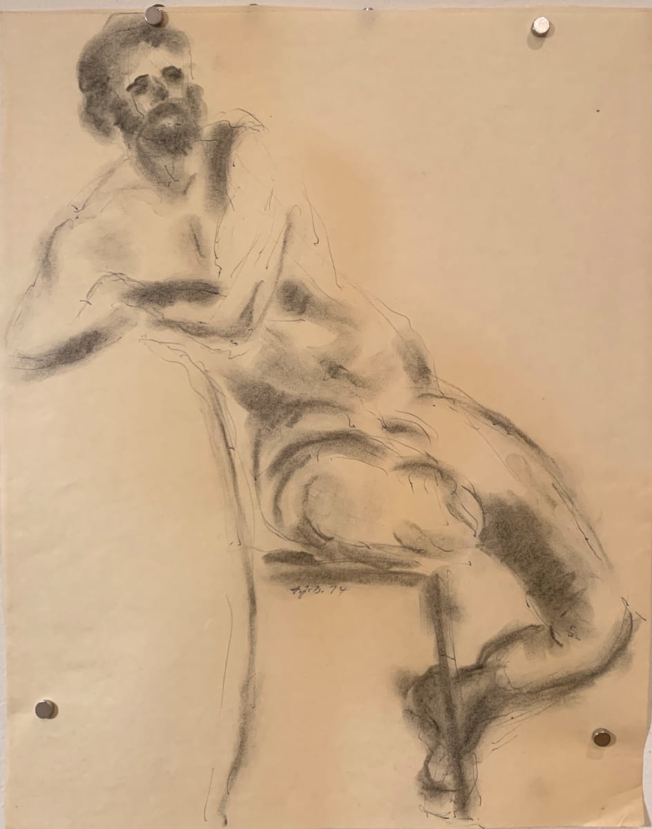 Male Nude Seated by Frank J Bette, Image 1.