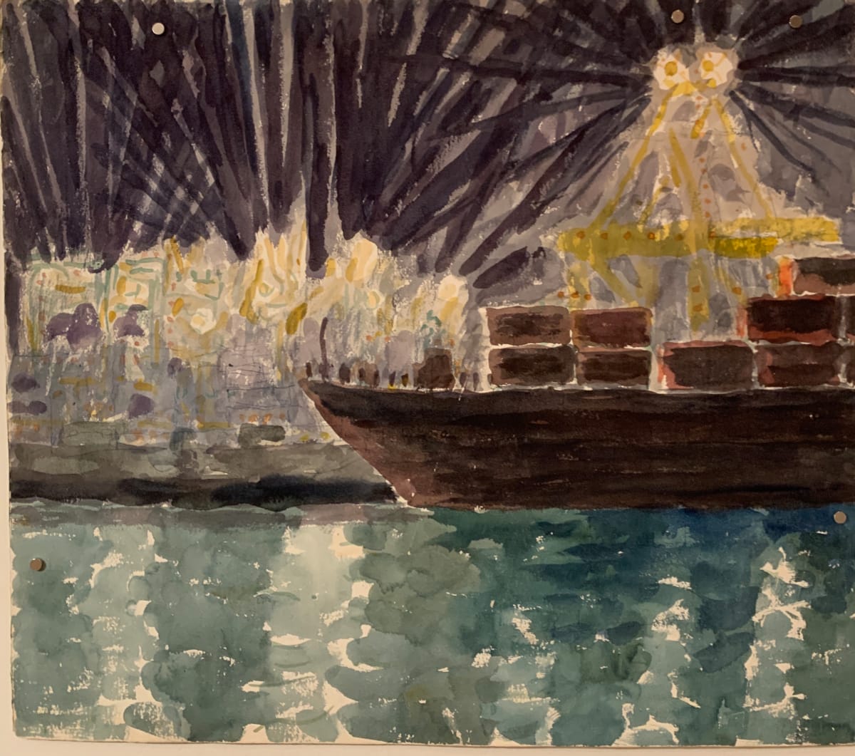 Bay View with Ship by Frank J Bette, Image 1.