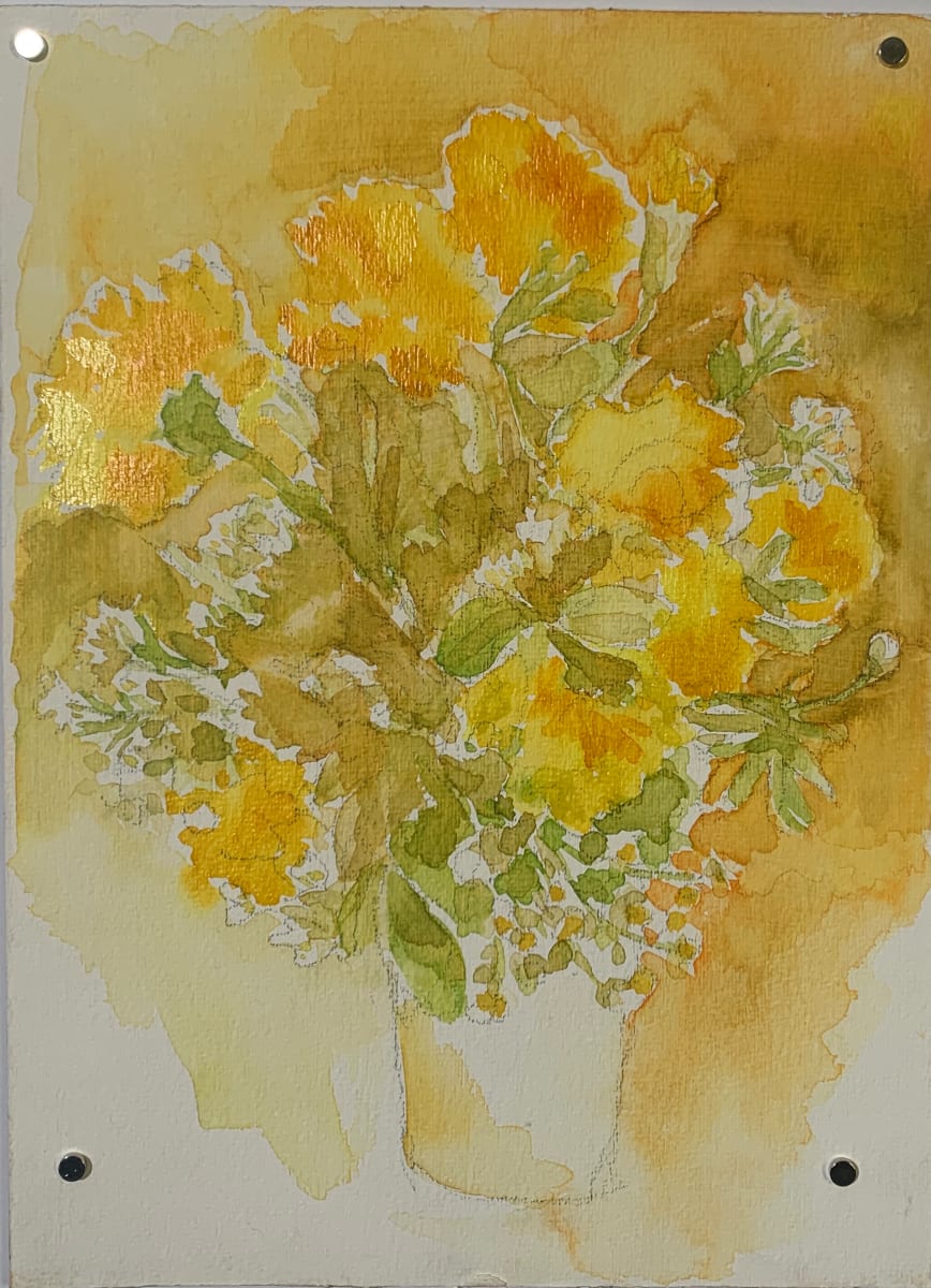 "Yellow & Orange Floral 6" by Unknown, Image 3.