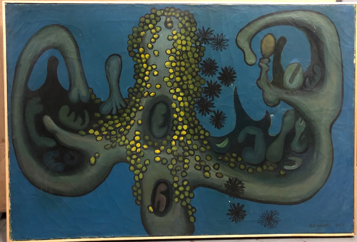 1959 Surreal Abstract Painting by GJ Rogers, Image 3.
