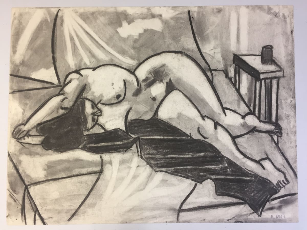 1950's Charcoal Female Nude 2 Henry Woon by Henry Woon, Image 1.