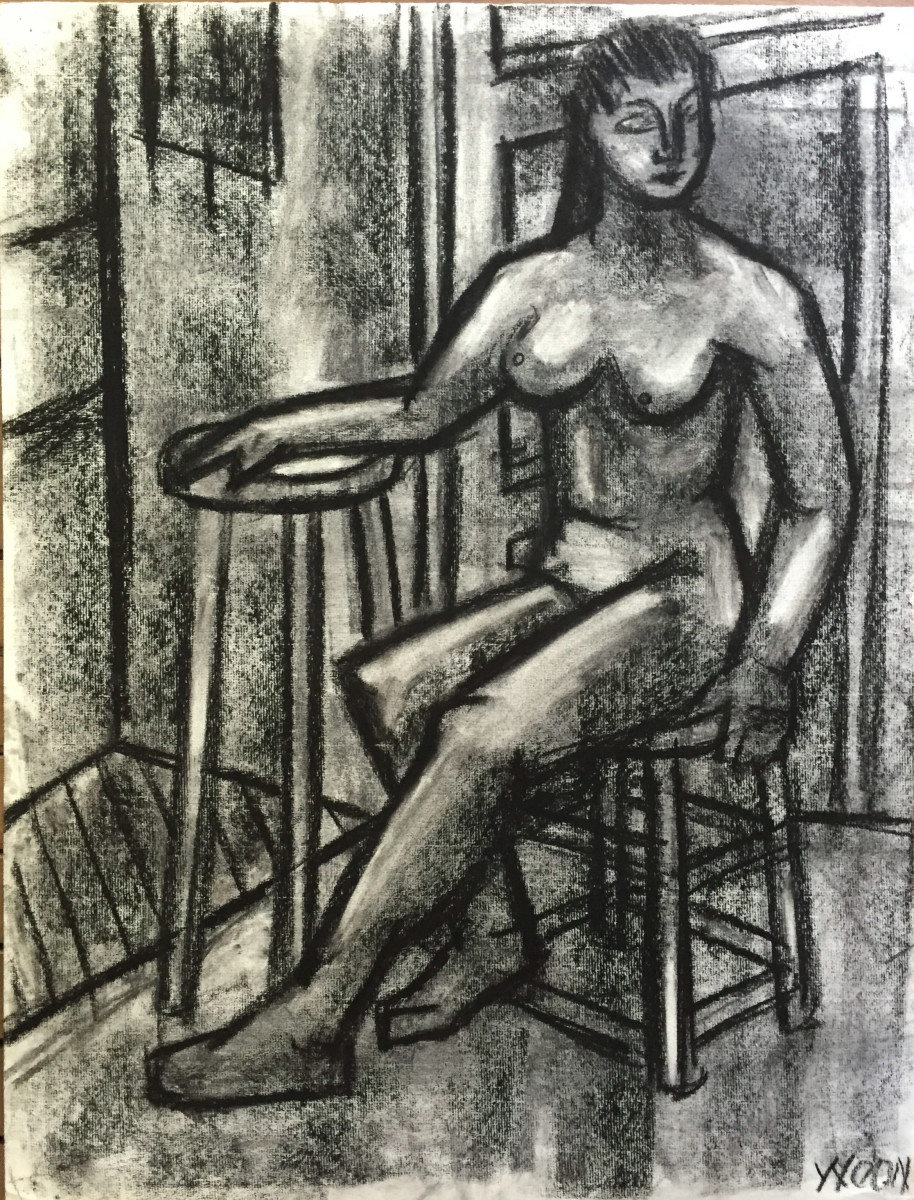 Female Seated Nude 2 by Henry Woon 